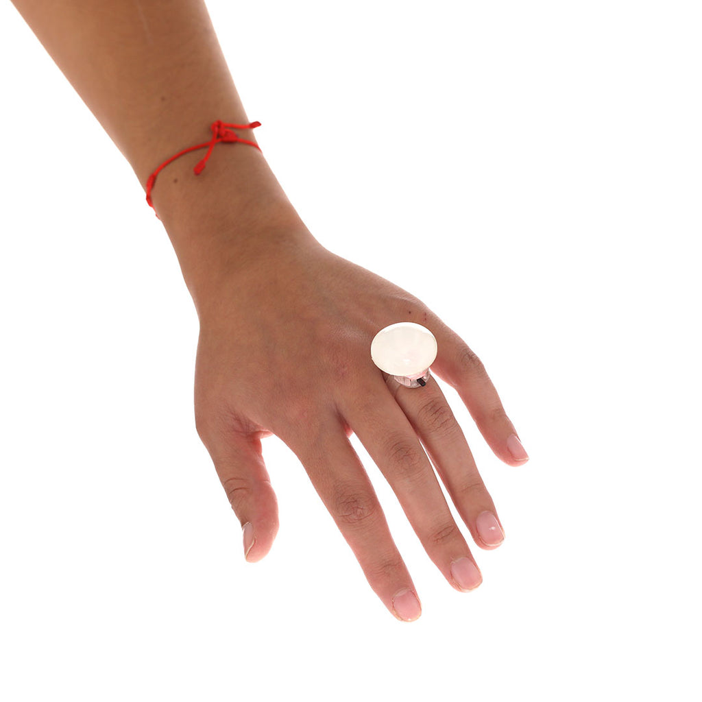 Bague anneau blanc original avec des lumières LED Tayter