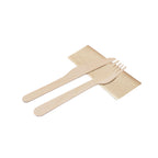 Set de couverts écologiques 3-en-1 en bois naturel avec serviette, certifié FSCTM Kumix