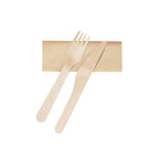 Set de couverts écologiques 3-en-1 en bois naturel avec serviette, certifié FSCTM Kumix