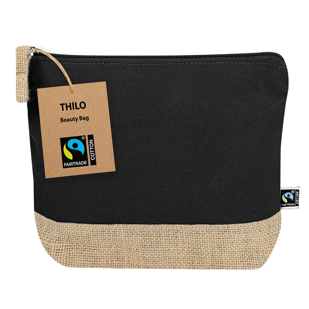 Trousse de toilette en coton et toile de jute laminé Thilo Fairtrade