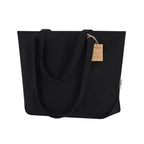 Sac fourre tout noir en coton 300g/m2 avec poche extérieure Mulon
