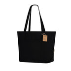 Sac fourre tout noir en coton 300g/m2 avec poche extérieure Mulon