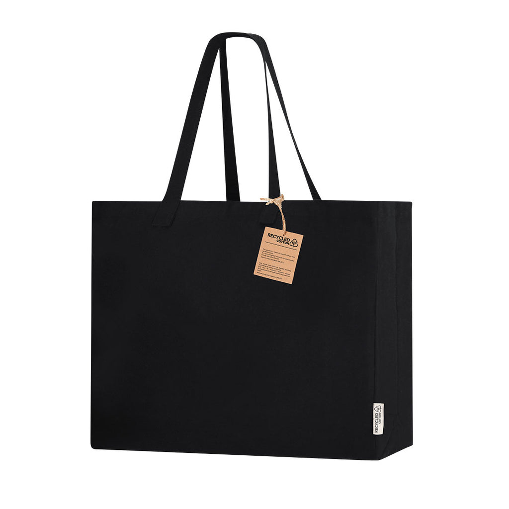 Sac caba noir 10kg en coton recyclé résistant de 300g/m2 Lilan
