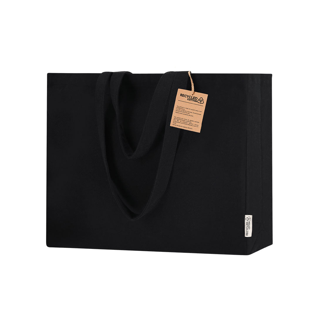 Sac caba noir 10kg en coton recyclé résistant de 300g/m2 Lilan