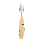 Ensemble de couverts 7 fonctions fabriqué en acier inoxydable et bambou Vintar