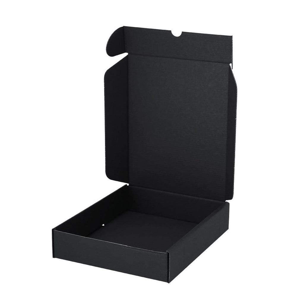 Boîte de présentation de taille moyenne fabriquée en carton ondulé de couleur noire Mexar
