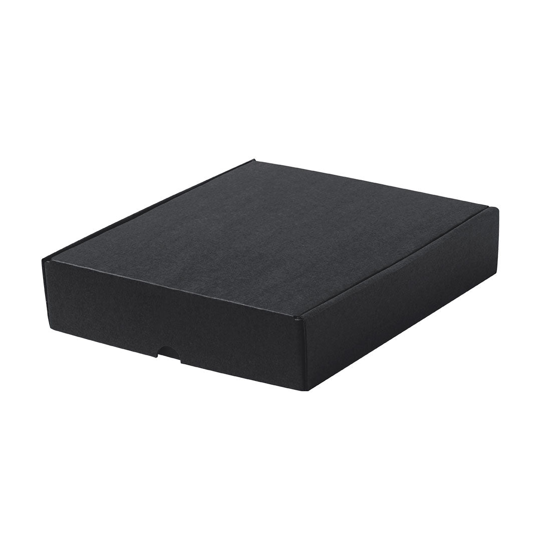 Boîte de présentation de taille moyenne fabriquée en carton ondulé de couleur noire Mexar