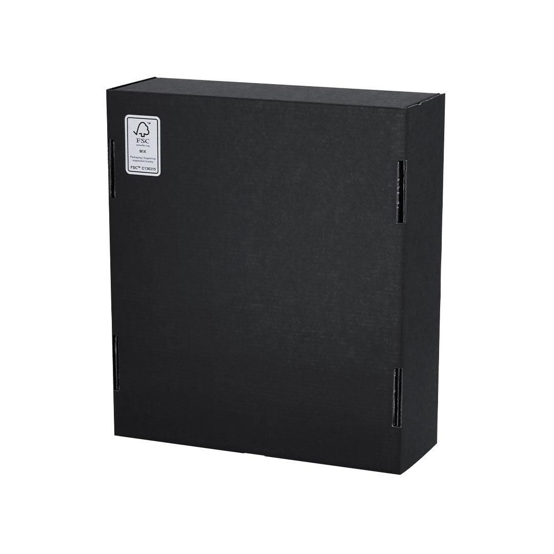 Boîte de présentation XL fabriquée en carton ondulé de couleur noire Halfred