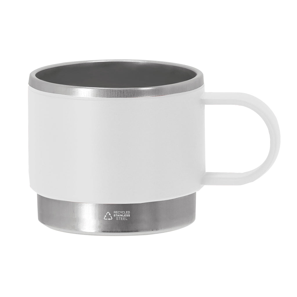 Tasse 140 ml en PP recyclé, combinée avec base en acier inoxydable recyclé Blakent