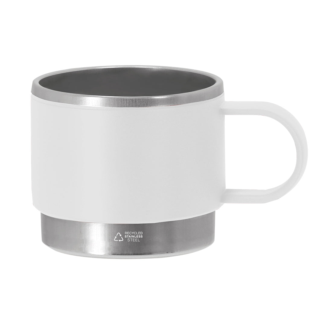 Tasse 140 ml en PP recyclé, combinée avec base en acier inoxydable recyclé Blakent