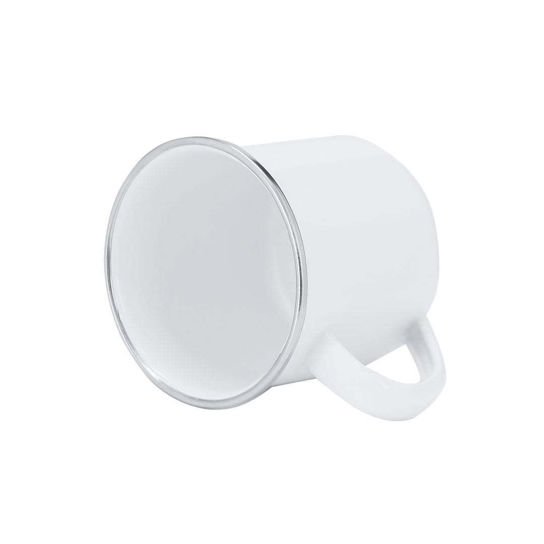 Tasse métallique de 200 ml avec une finition blanche brillante Deriox