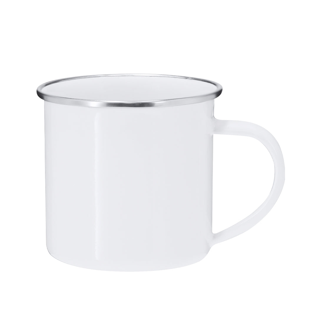 Tasse métallique de 200 ml avec une finition blanche brillante Deriox
