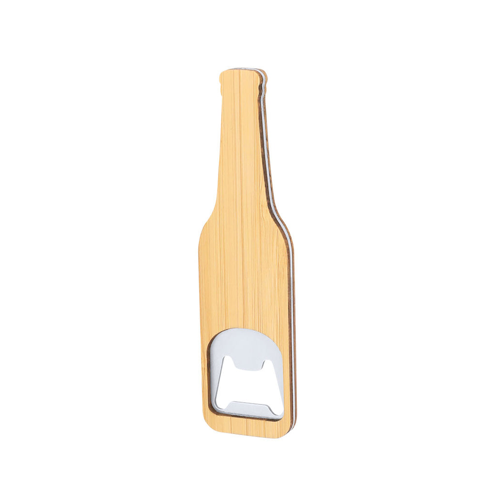 Ouvre-bouteille avec design de bouteille en bambou et métal Ceryon