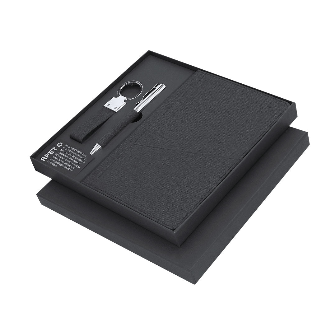 Coffret Bloc Notes Couverture Rigide. 80 Feuilles. Stylo. Porte-Clés Meryl