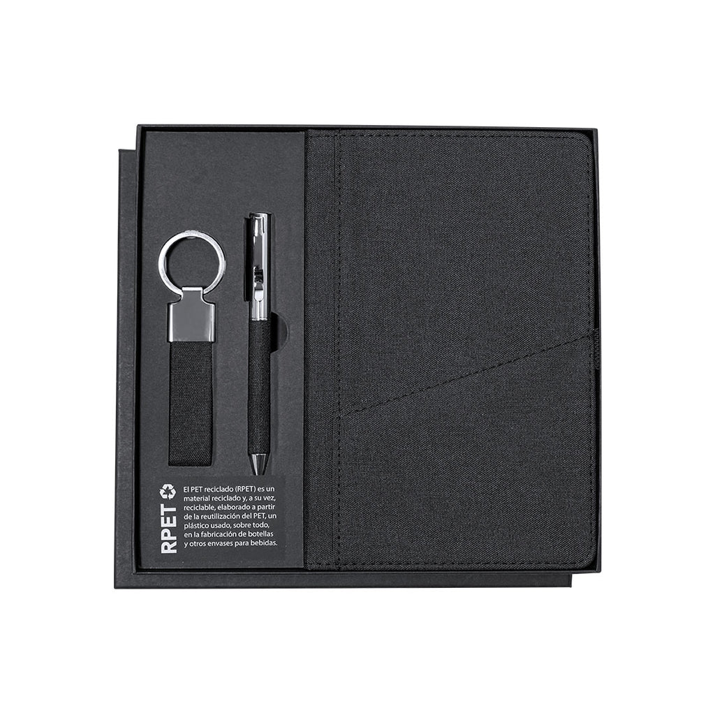 Coffret Bloc Notes Couverture Rigide. 80 Feuilles. Stylo. Porte-Clés Meryl