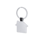 Porte-clés en métal avec design maison et détail en couleur noire Nyrella