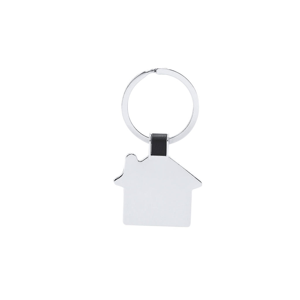 Porte-clés en métal avec design maison et détail en couleur noire Nyrella