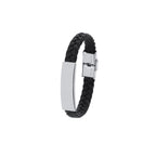 Bracelet en simili cuir noir Mubark