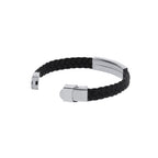Bracelet en simili cuir noir Mubark