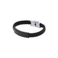 Bracelet en simili cuir noir Mubark