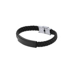 Bracelet en simili cuir noir Mubark