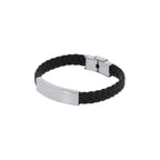 Bracelet en simili cuir noir Mubark