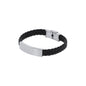 Bracelet en simili cuir noir Mubark