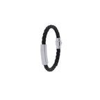 Bracelet en simili cuir noir Karasef