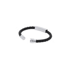 Bracelet en simili cuir noir Karasef