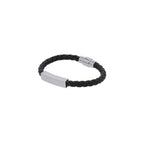 Bracelet en simili cuir noir Karasef