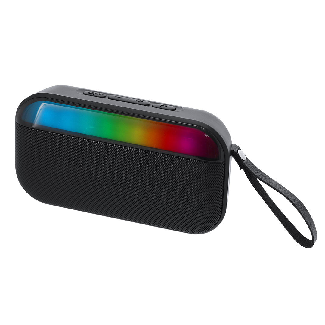 Enceinte stéréo Bluetooth® de 5W avec lumière multicolore en ABS recyclé Nusbon