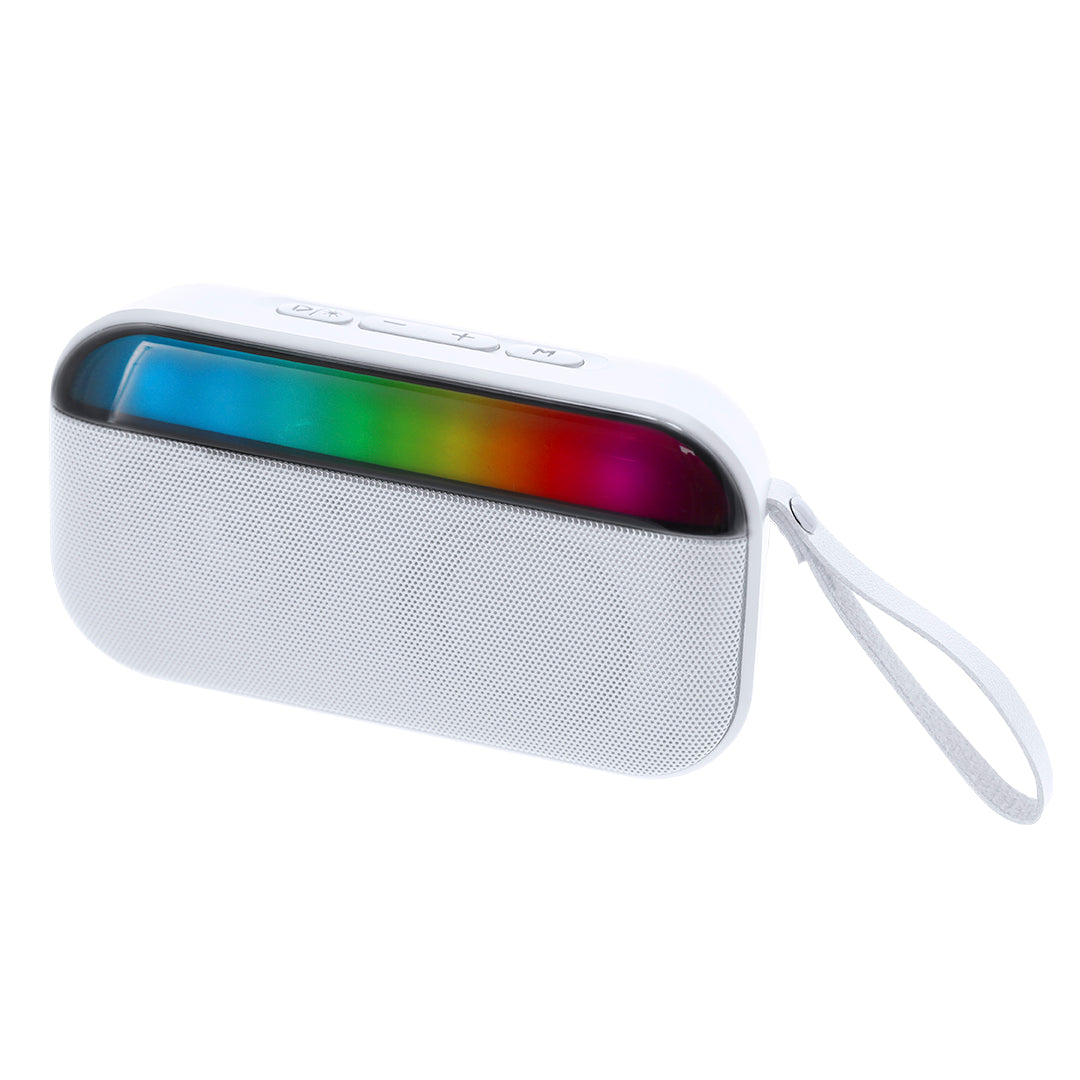 Enceinte stéréo Bluetooth® de 5W avec lumière multicolore en ABS recyclé Nusbon