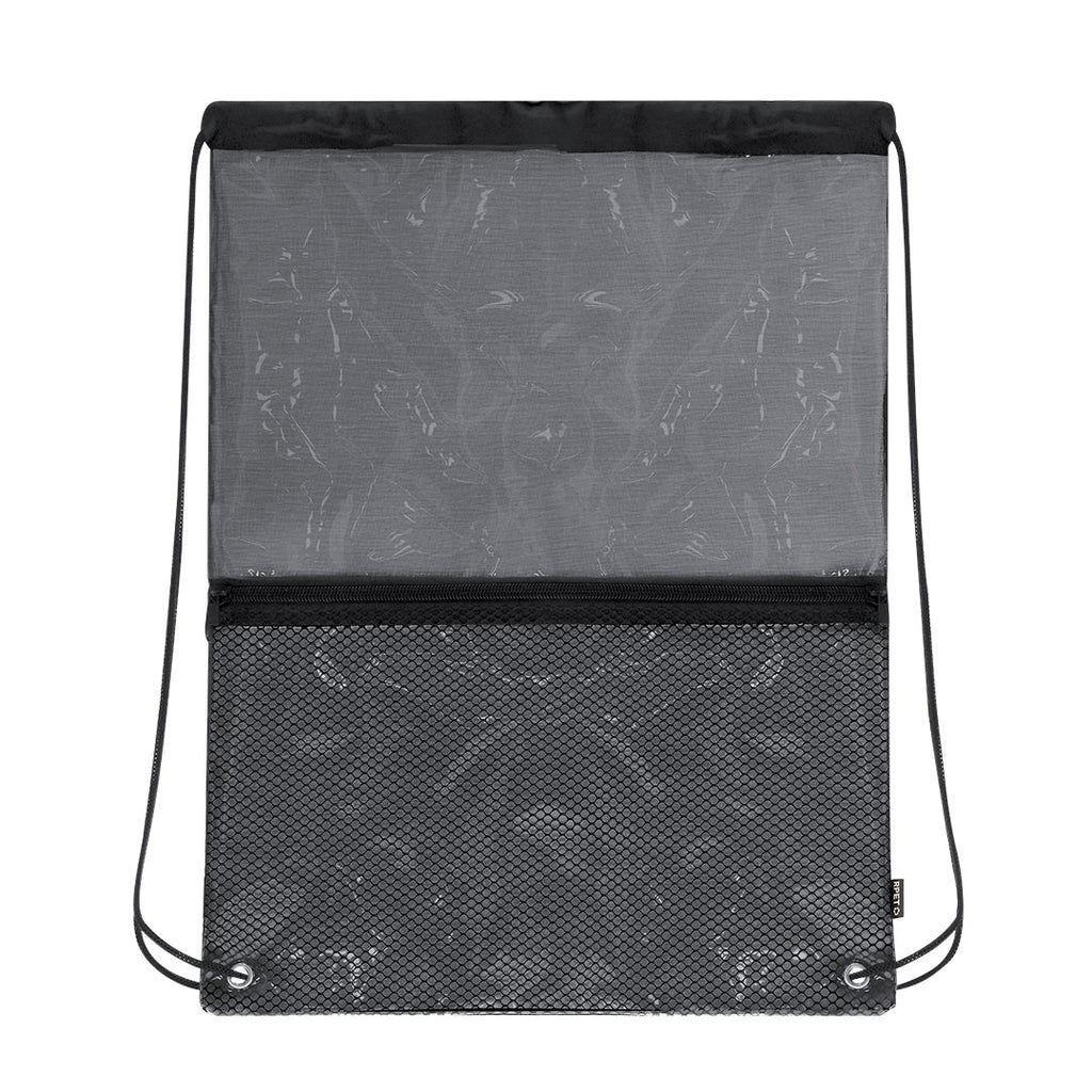Sac à cordon en RPET, avec un compartiment principal au design transparent Lamdy