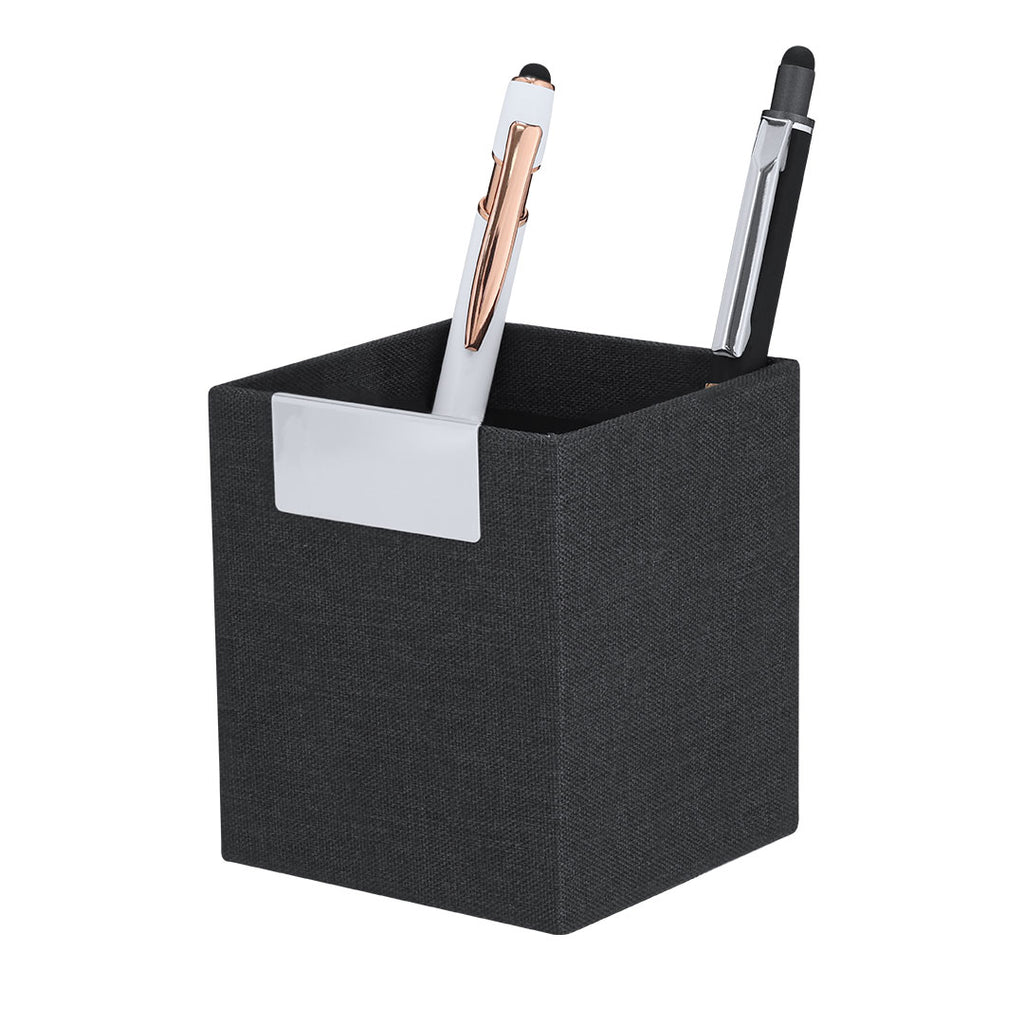 Pot à crayon avec stylo fabriqué en RPET 300D bicolore Xadry
