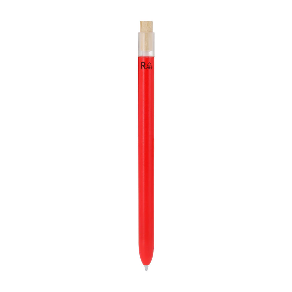 Stylo fabriqué en RABS. Dispose d'un clip en métal et d'un mécanisme à bouton fabriqué en bambou Pelnak
