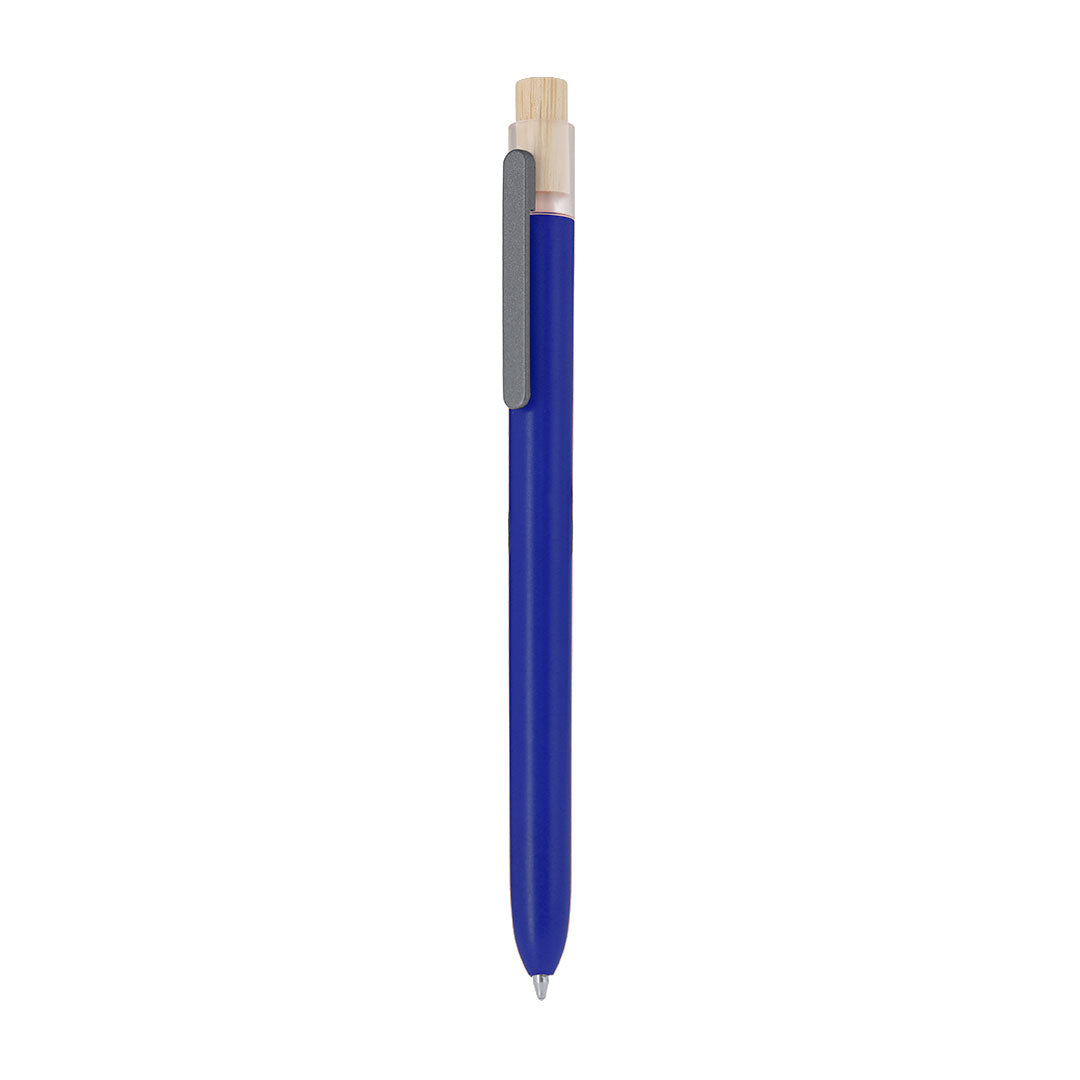 Stylo fabriqué en RABS. Dispose d'un clip en métal et d'un mécanisme à bouton fabriqué en bambou Pelnak