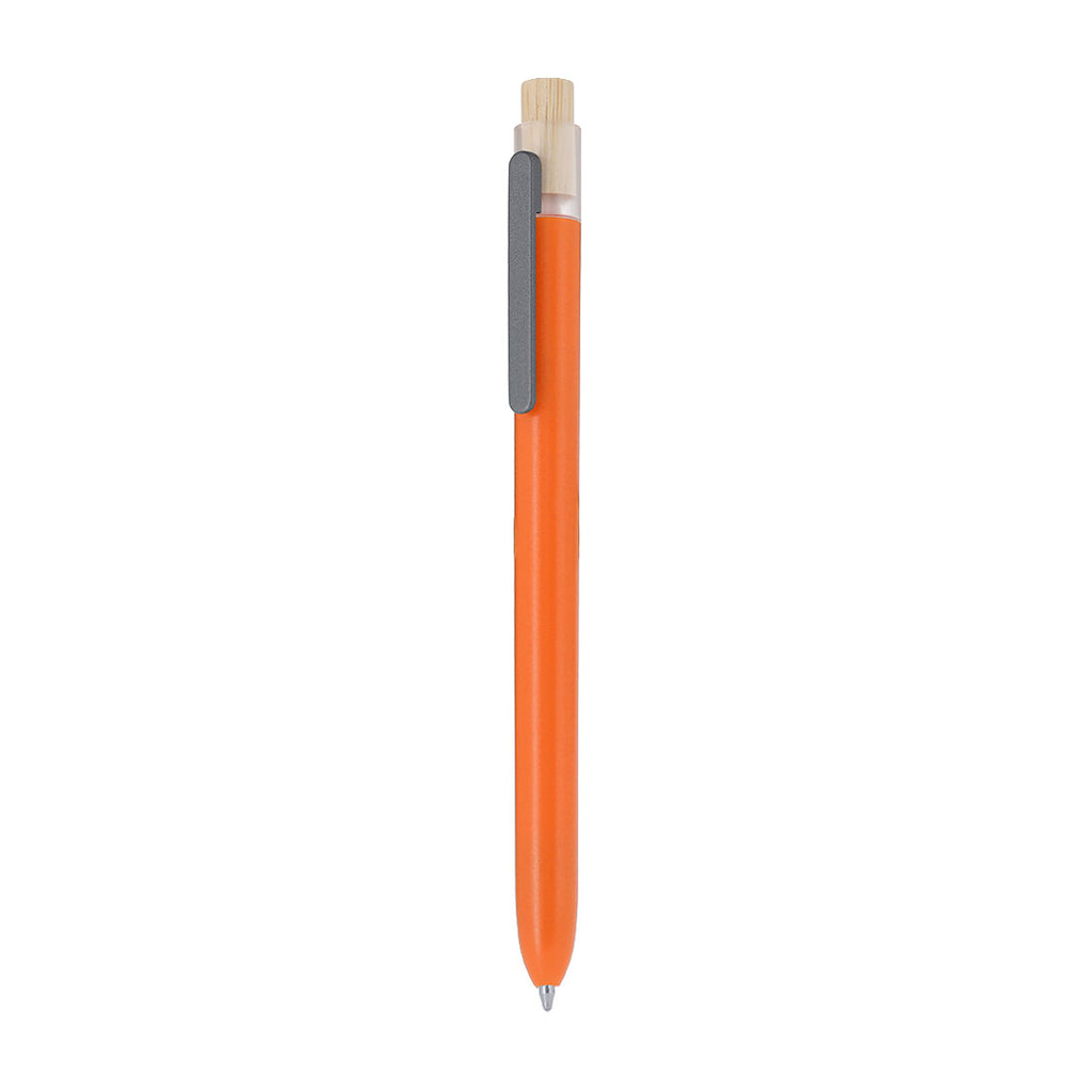 Stylo fabriqué en RABS. Dispose d'un clip en métal et d'un mécanisme à bouton fabriqué en bambou Pelnak