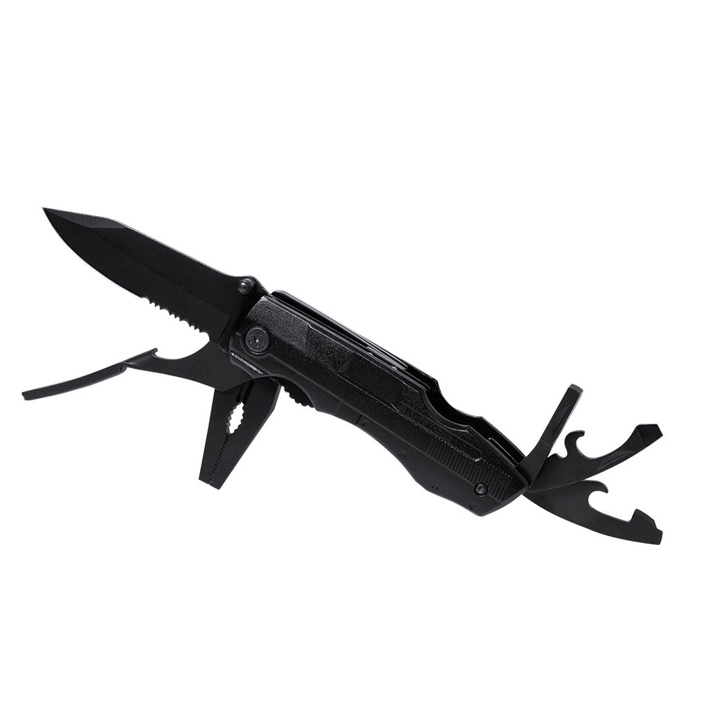 Couteau multifonction avec finition noire en acier inoxydable et poignée en aluminium Eliana