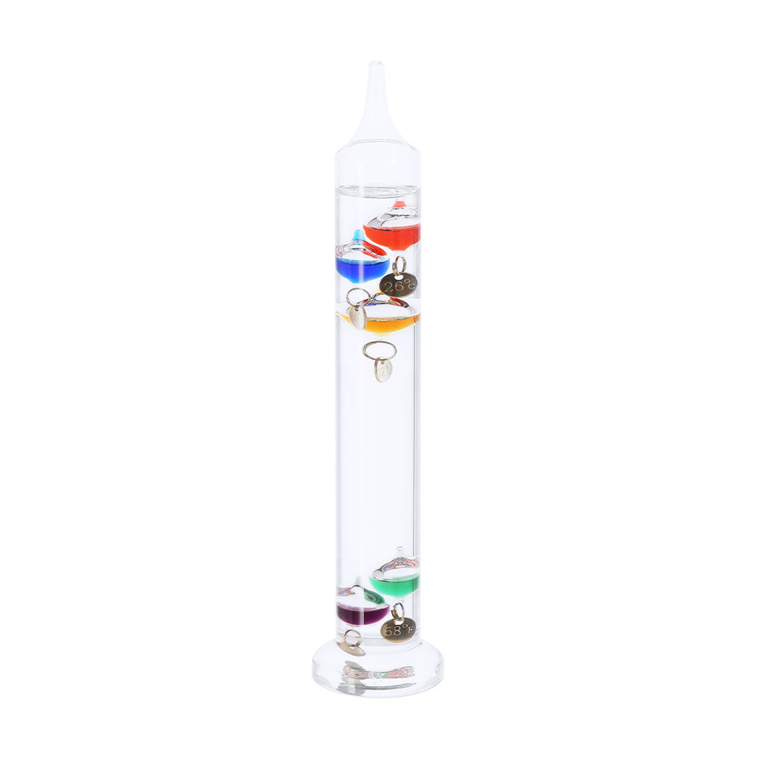 Thermomètre galiléo en verre borosilicaté au design élégant et compact Galileo