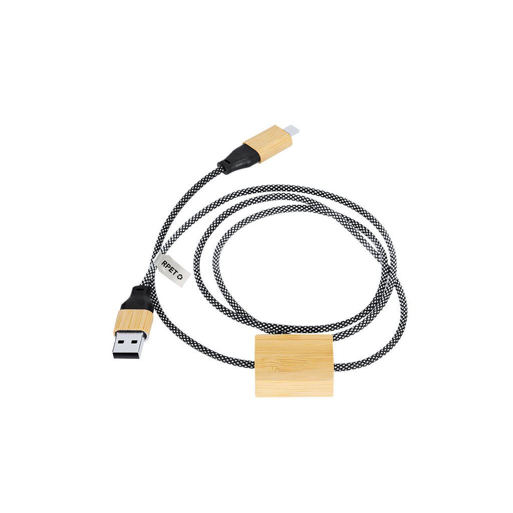 Câble de chargement de 60 W en combinaison de RPET et de bambou Segers