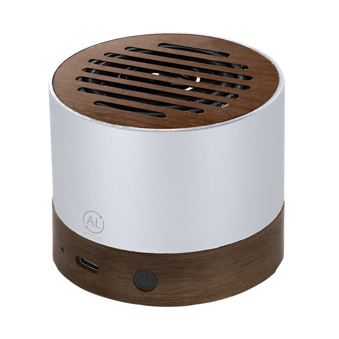 Enceinte Bluetooth fabriqué en aluminium recyclé avec bois de noyer Kolin