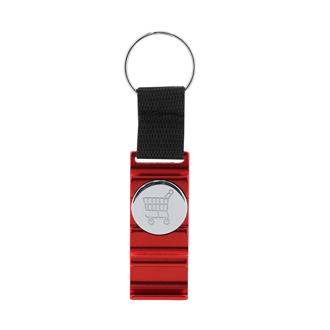 Porte-clé avec monnaie pour chariot fabriqué en aluminium Nevin