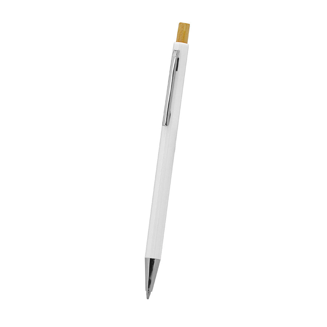 Stylo à bille élégant avec mécanisme à bouton fabriqué en bambou Zukry