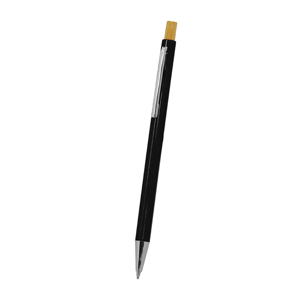 Stylo à bille élégant avec mécanisme à bouton fabriqué en bambou Zukry