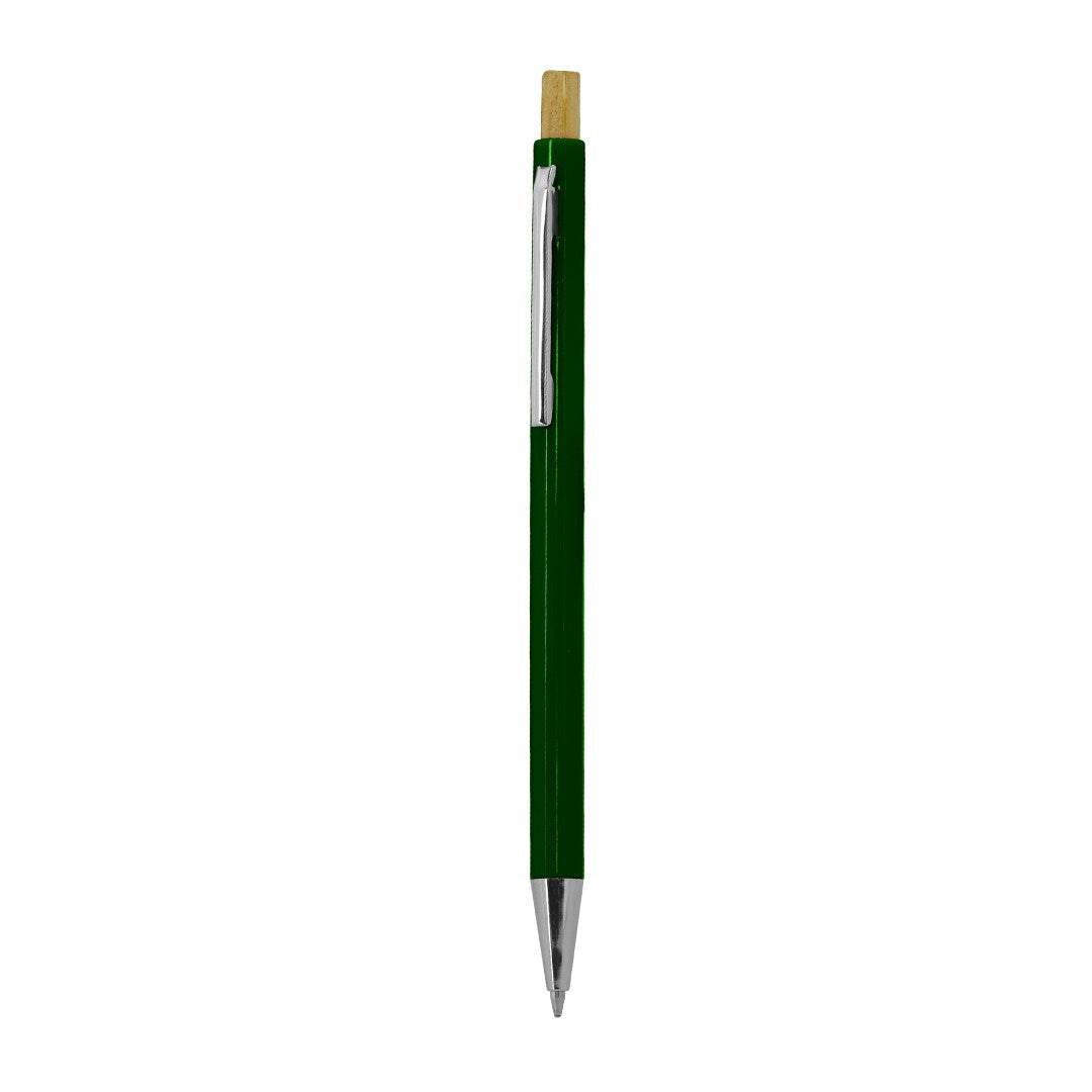 Stylo à bille élégant avec mécanisme à bouton fabriqué en bambou Zukry