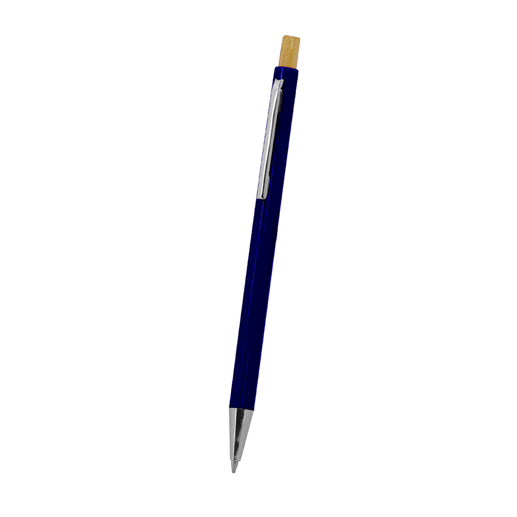 Stylo à bille élégant avec mécanisme à bouton fabriqué en bambou Zukry