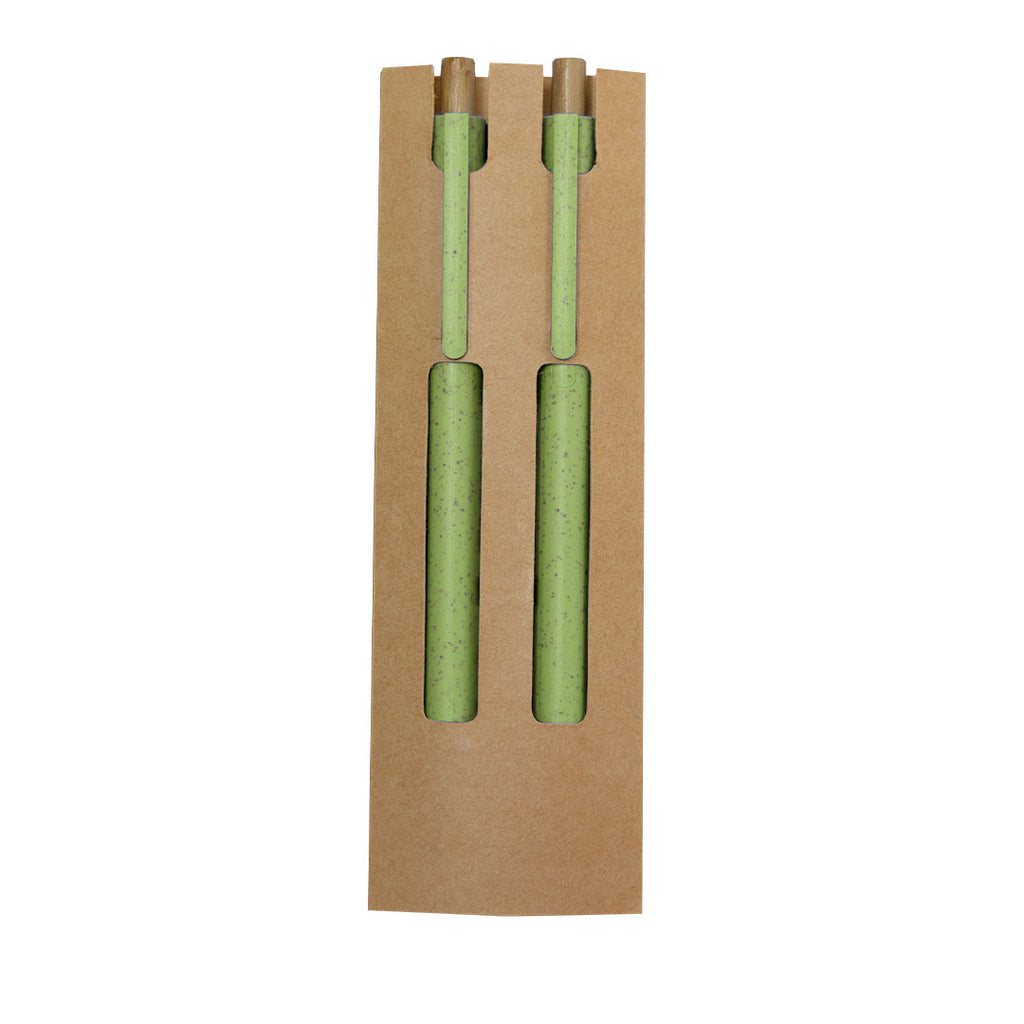 Set de stylo et crayon éternel fabriqués en paille de blé et bambou Okafor