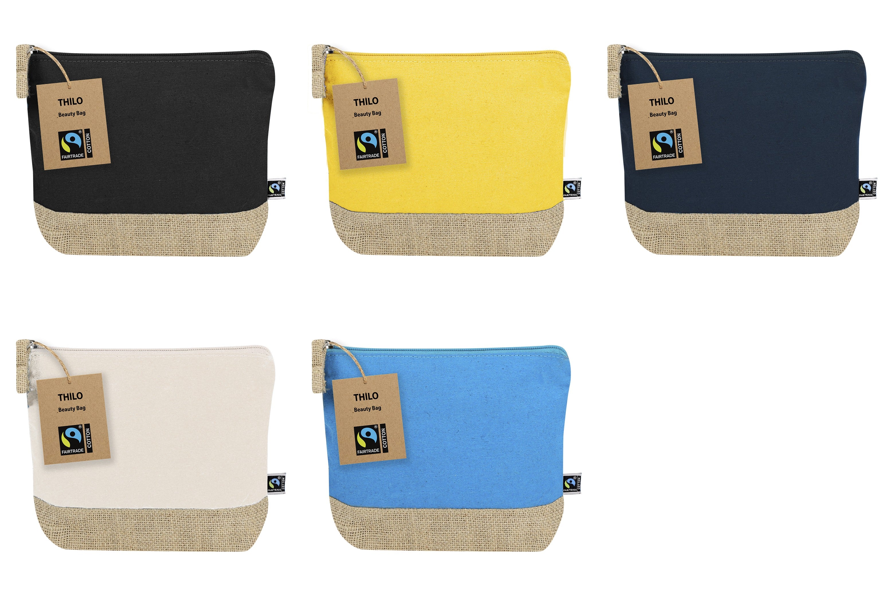 Trousse de toilette en coton et toile de jute laminé Thilo Fairtrade