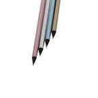 Crayon couleur métallisé avec intérieur noir fabriqué en bois, inclut une gomme de couleur noire, avec mine noire
