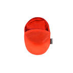 Frisbee pliable rouge en RPET dans une housse individuelle assortie et un système de pliage simple pour un format compact